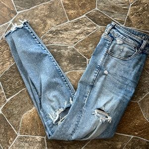 American Eagle distressed highest rise jeans